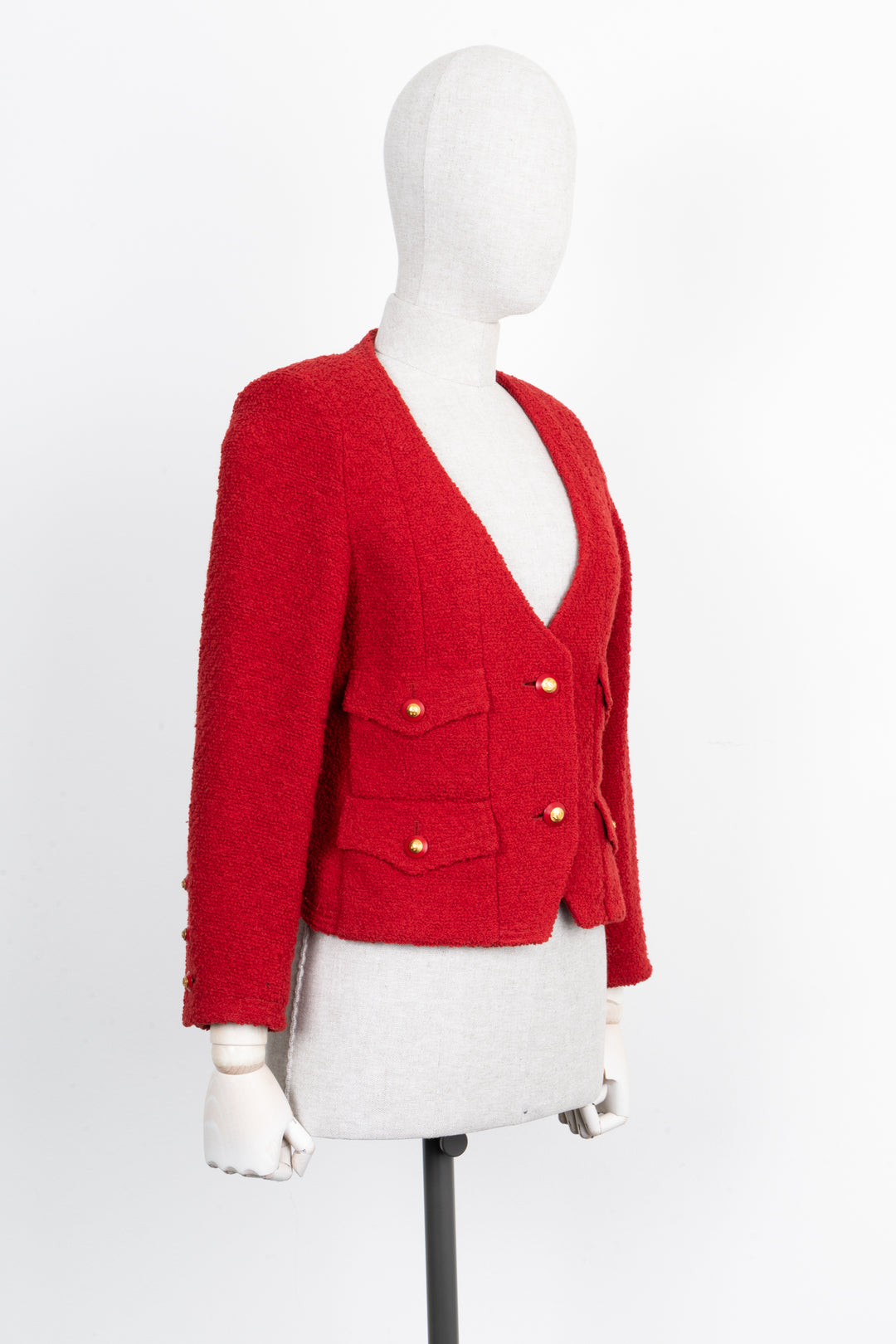 CHANEL Tweed Jacket Red