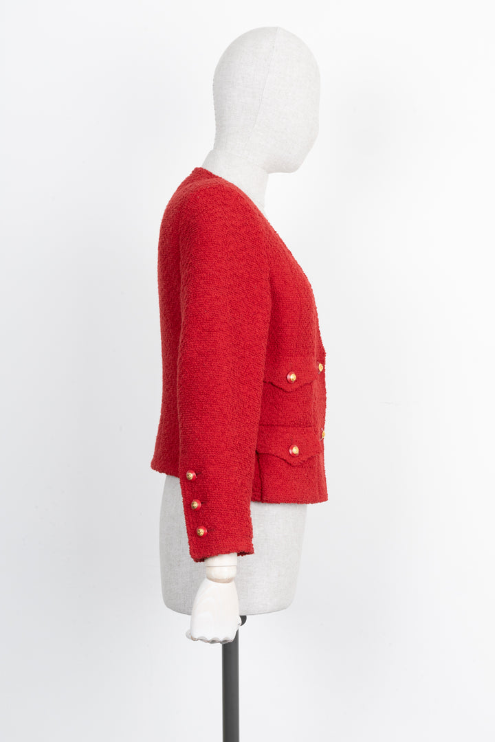 CHANEL Tweed Jacket Red