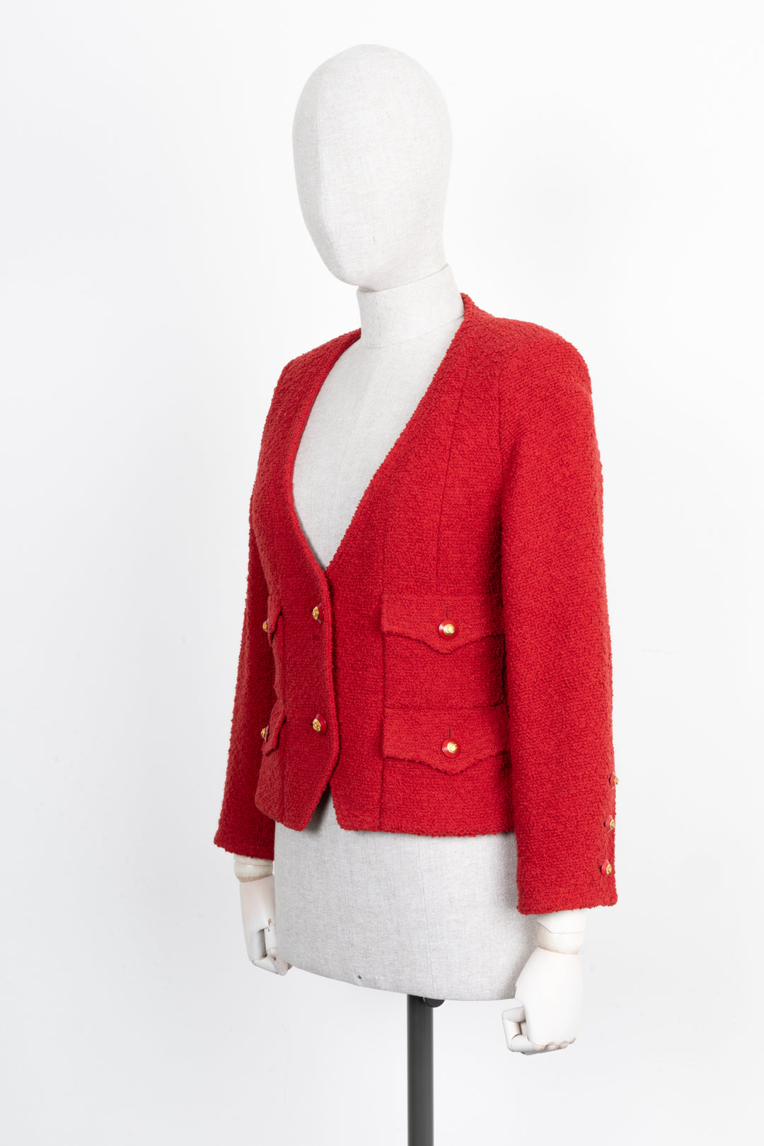 CHANEL Tweed Jacket Red
