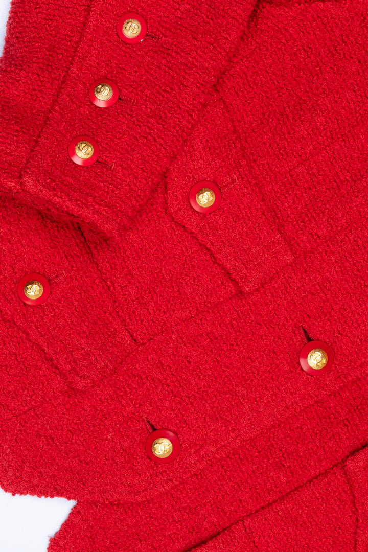 CHANEL Tweed Jacket Red