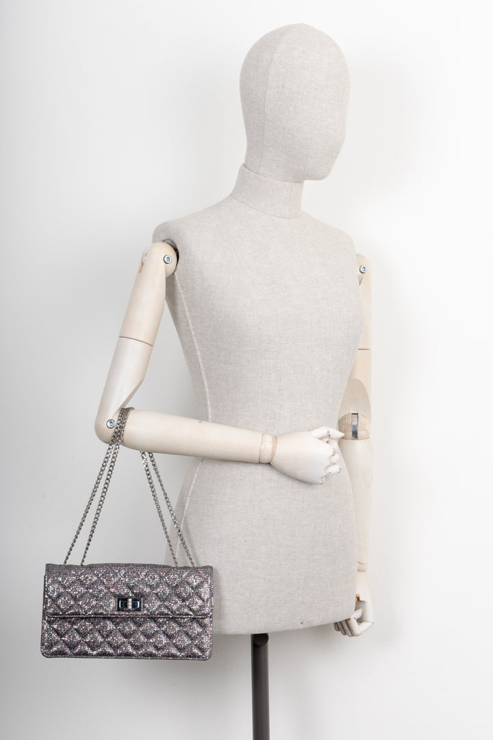 CHANEL 2.55 Reissue Bag Glitter Silver
