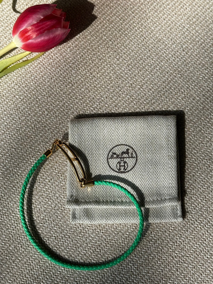 HERMÈS Roulis Double Tour Bracelet Gold Menthe