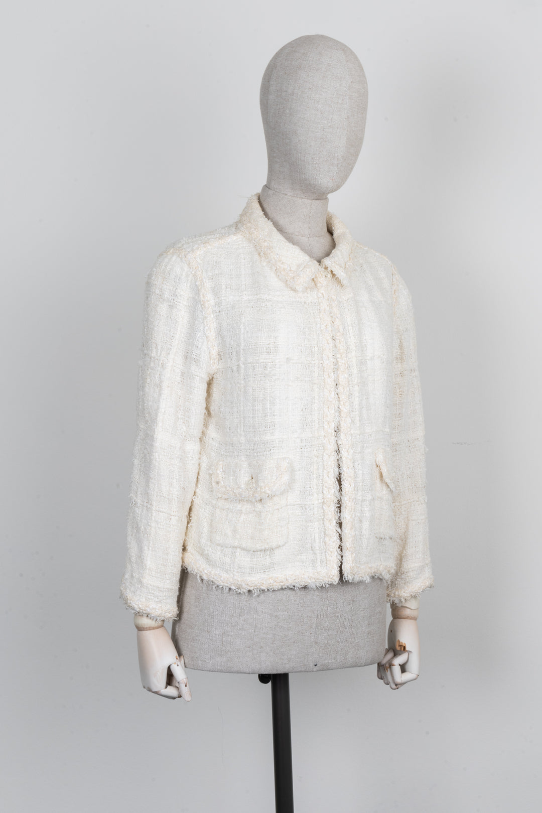 CHANEL 2007 Cruise Tweed Jacket Ivory
