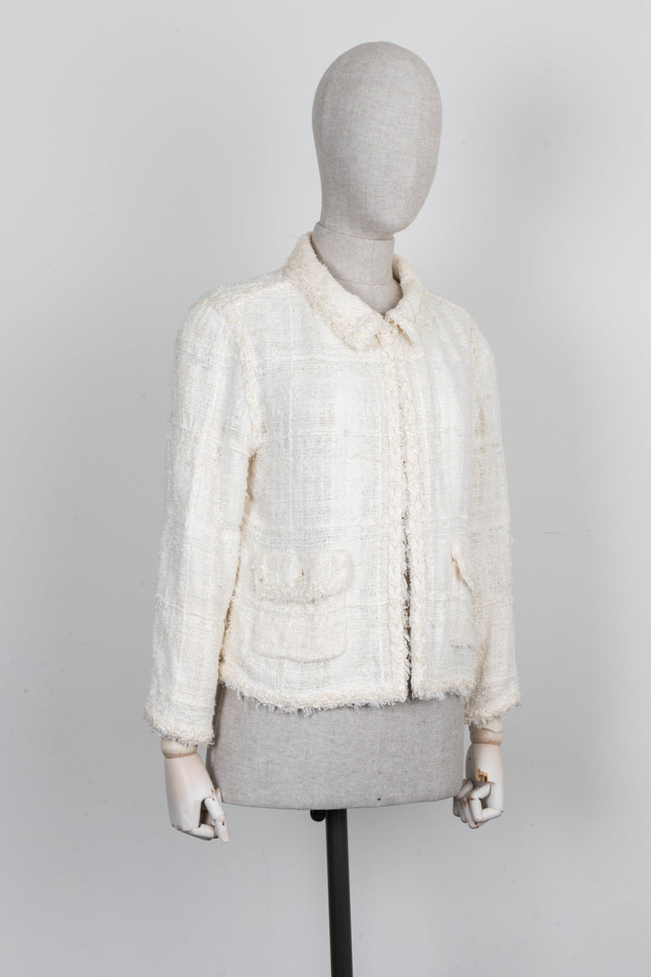 CHANEL 2007 Cruise Tweed Jacket Ivory