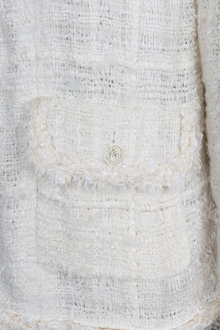 CHANEL 2007 Cruise Tweed Jacket Ivory