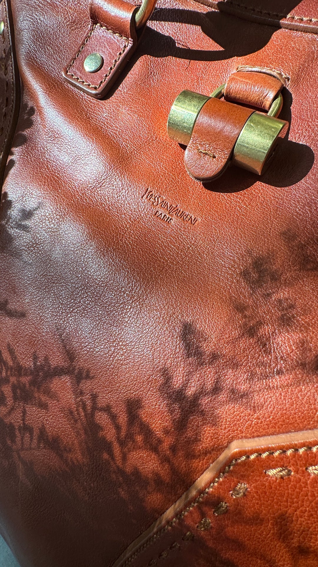 YSL Muse Shoulder Bag Leather Cognac