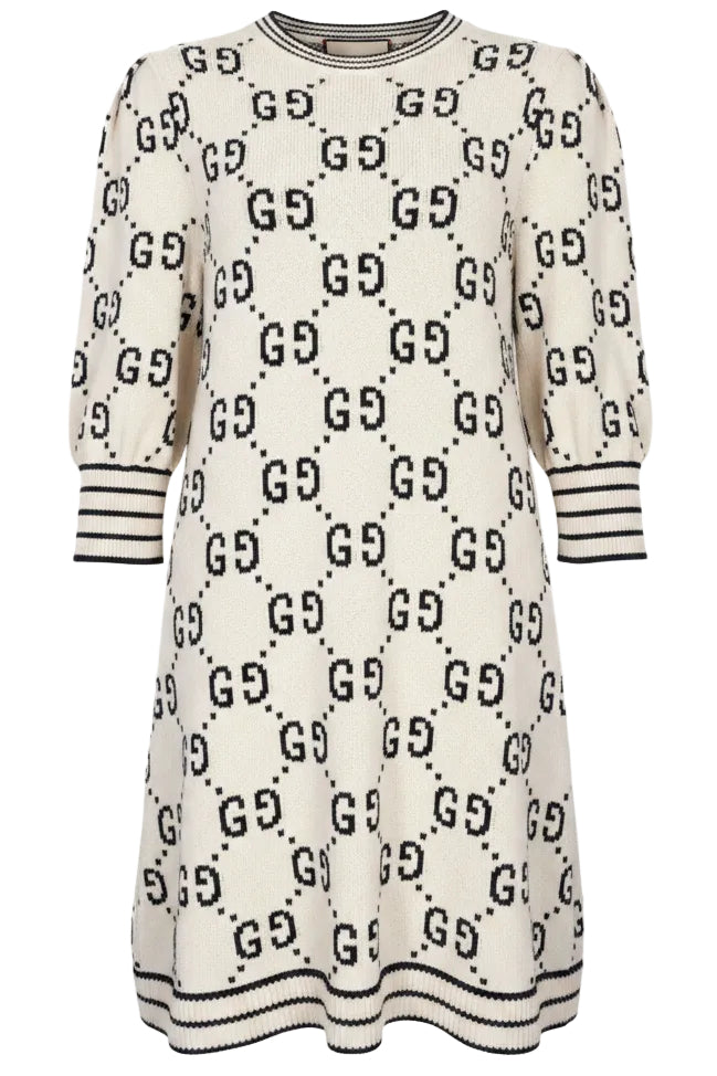 GUCCI GG Dress Knit White Black  REAWAKE