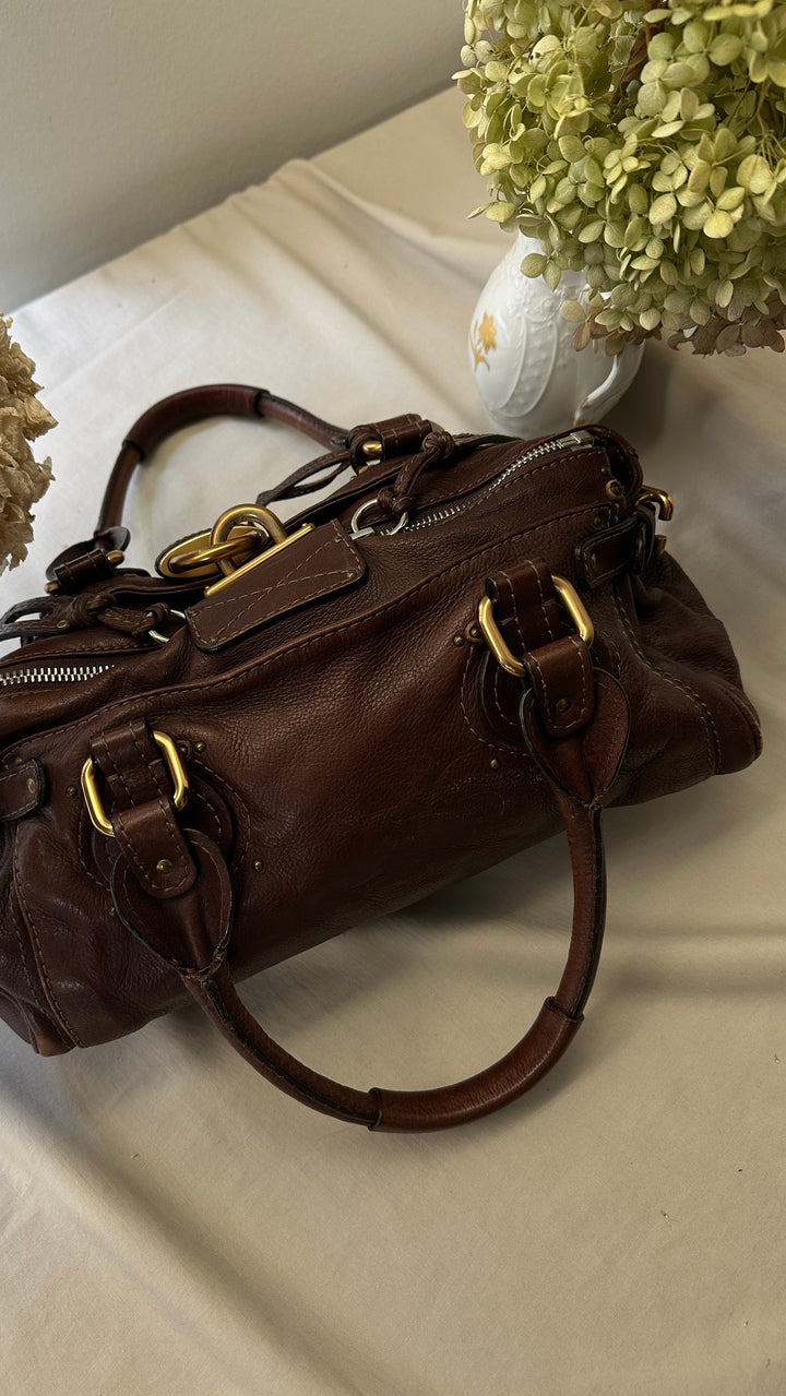 CHLOÉ Paddington Shoulder Bag Brown Leather