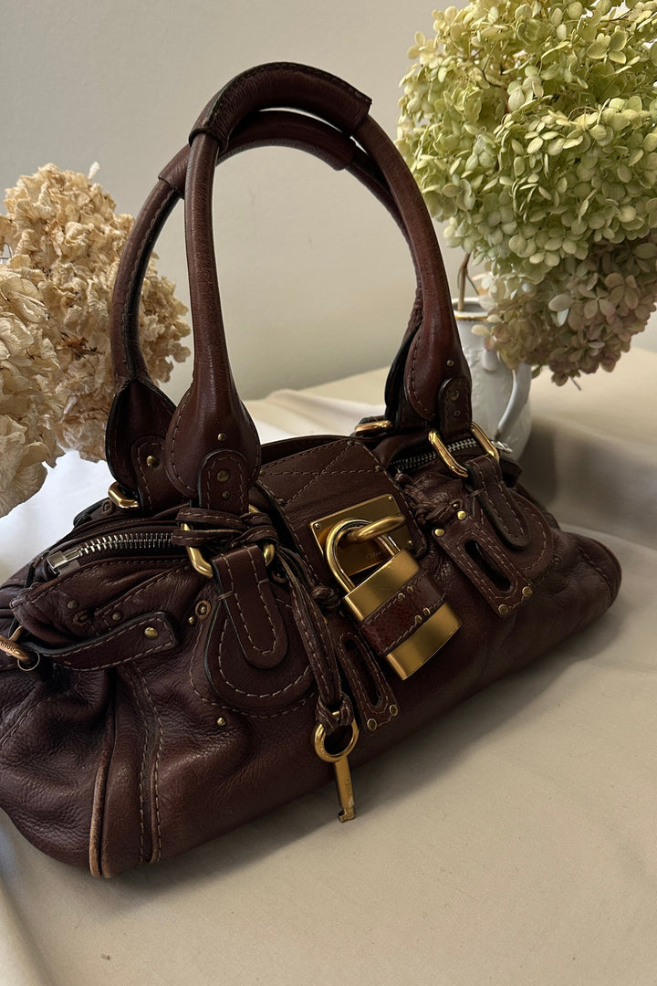 CHLOÉ Paddington Shoulder Bag Brown Leather