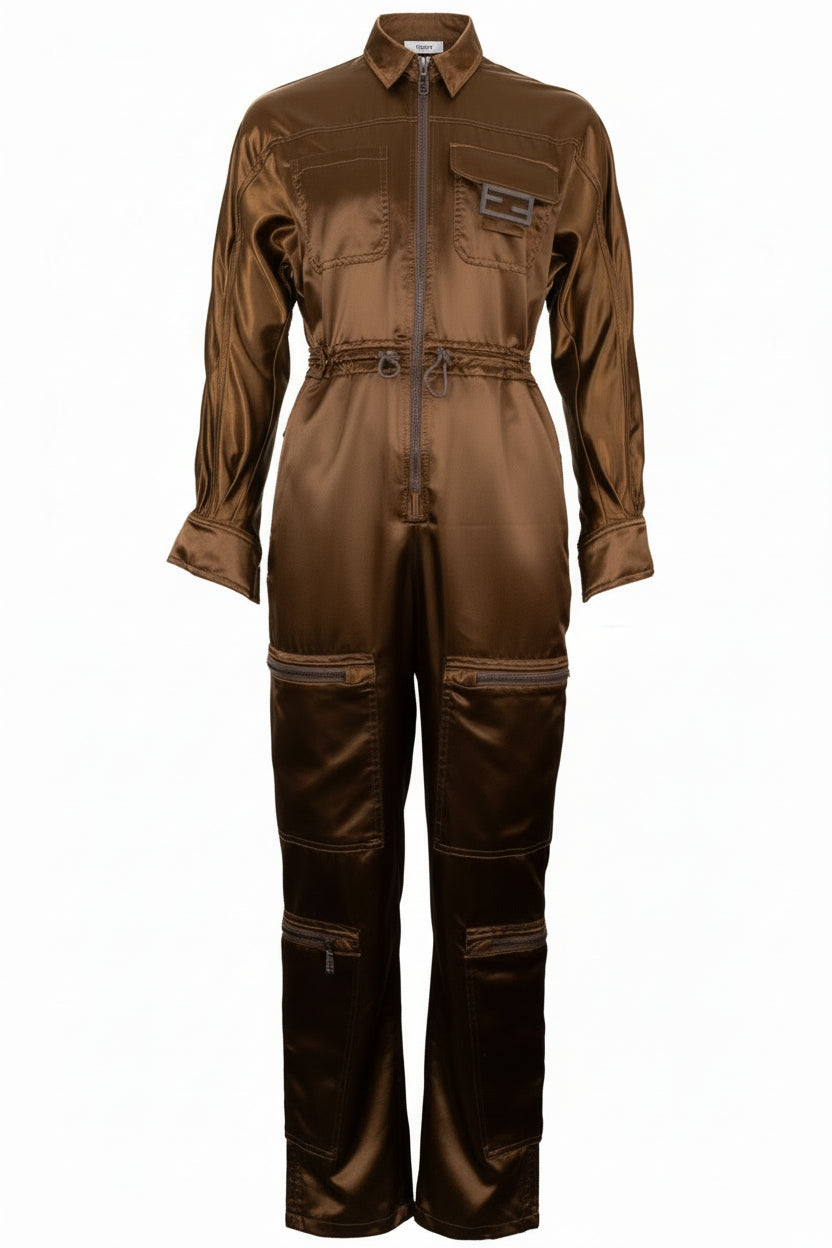 FENDI Patch Pocket Jumpsuit Satin Bronze – REAWAKE