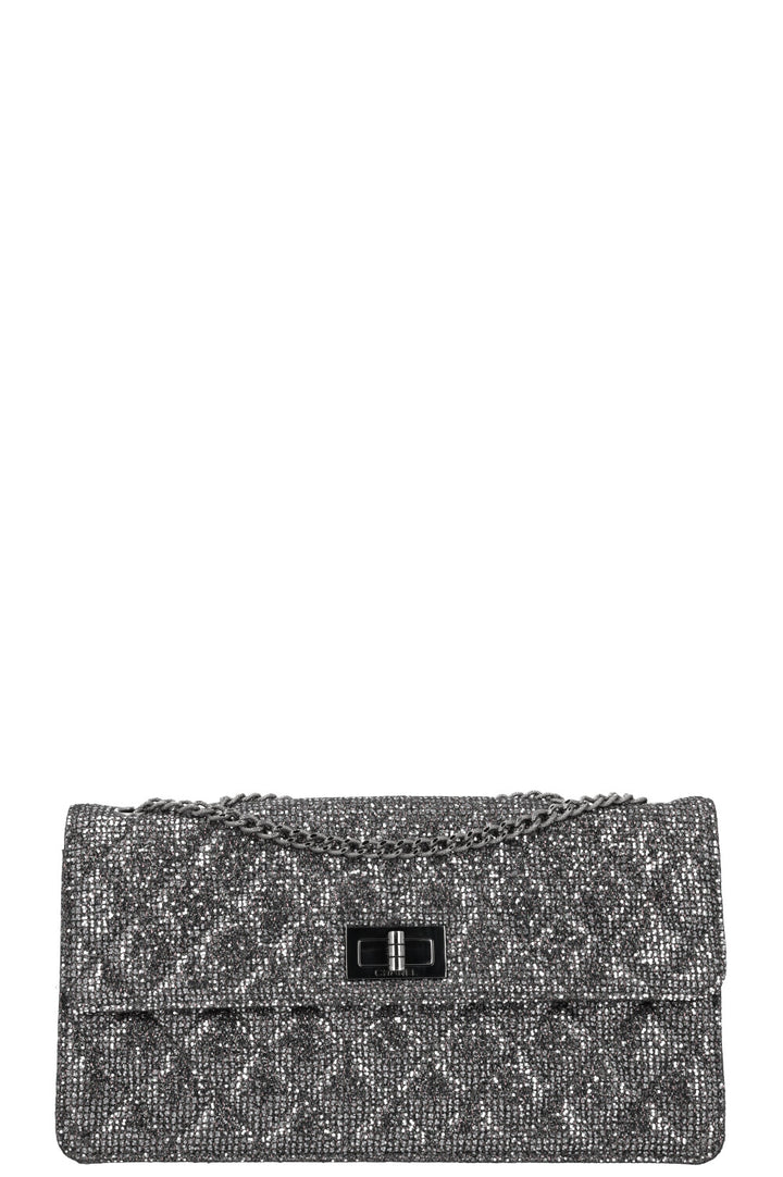 CHANEL 2.55 Reissue Bag Glitter Silver