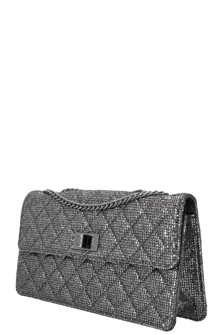 CHANEL 2.55 Reissue Bag Glitter Silver