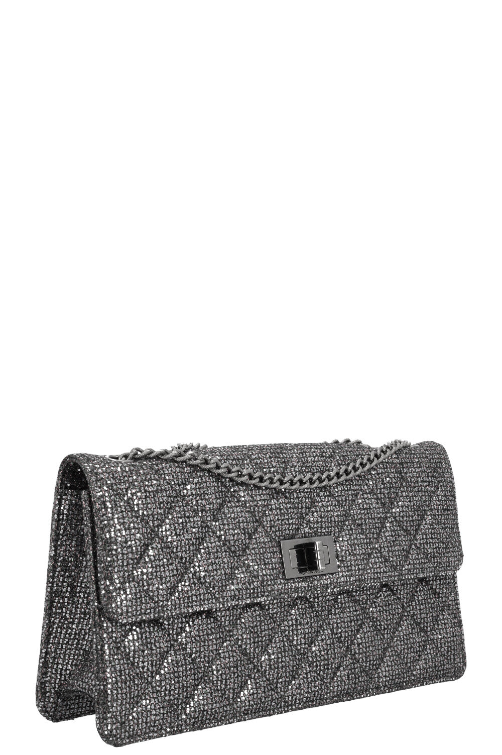 CHANEL 2.55 Reissue Bag Glitter Silver