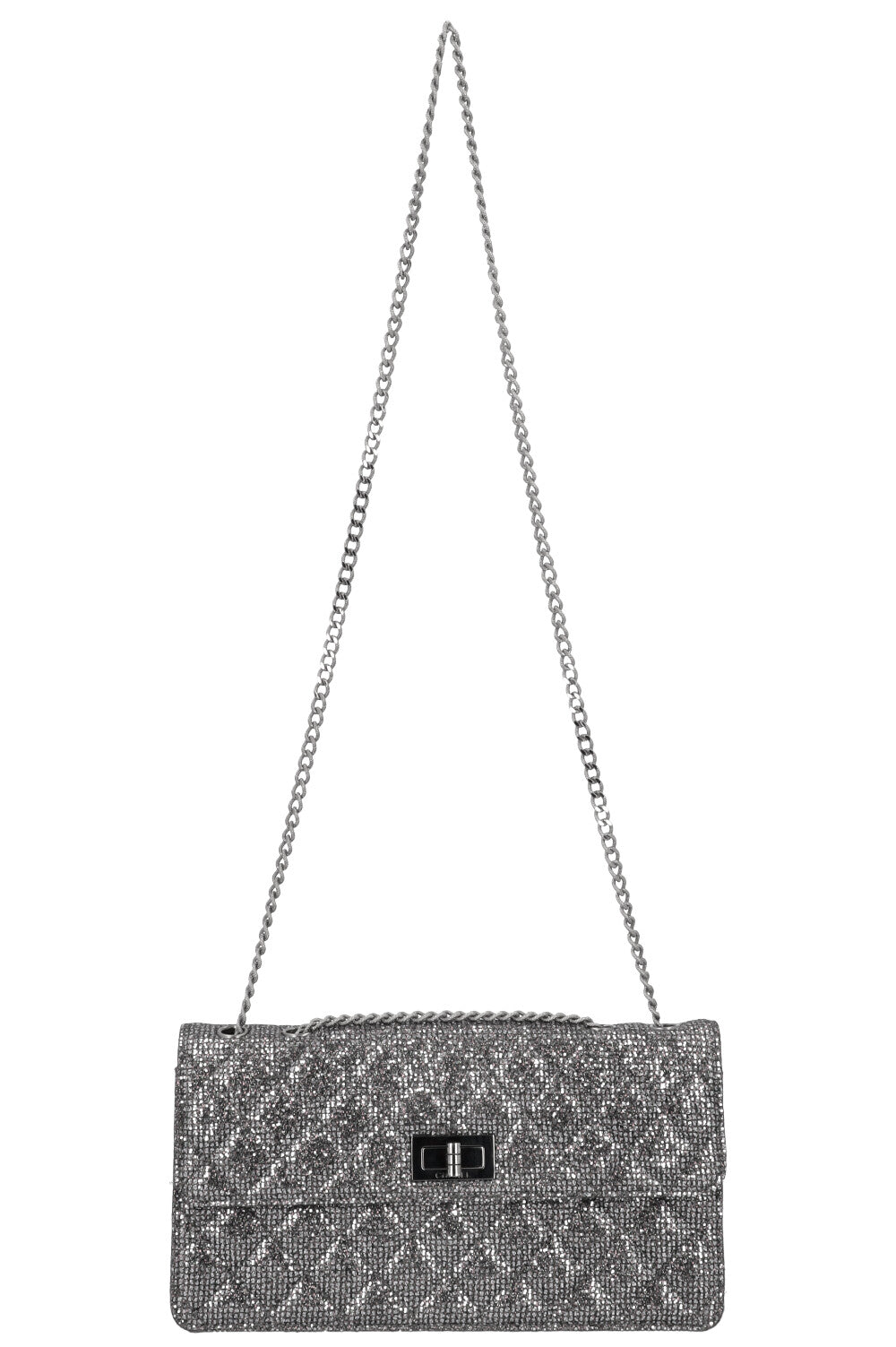 CHANEL 2.55 Reissue Bag Glitter Silver