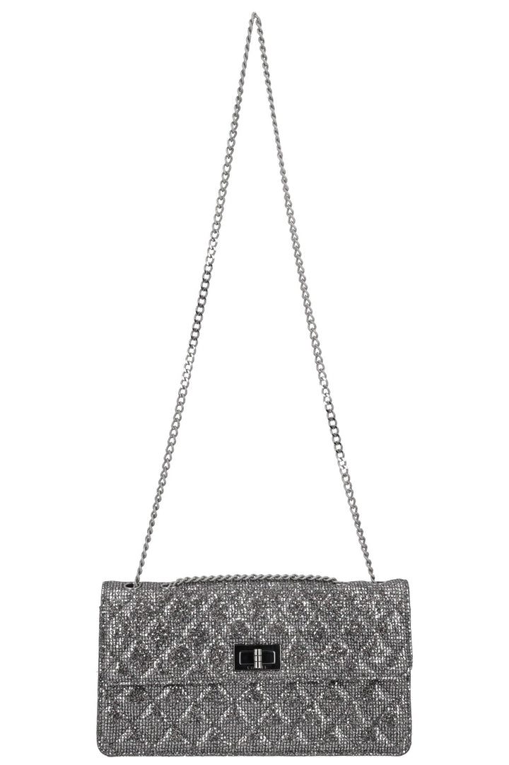 CHANEL 2.55 Reissue Bag Glitter Silver