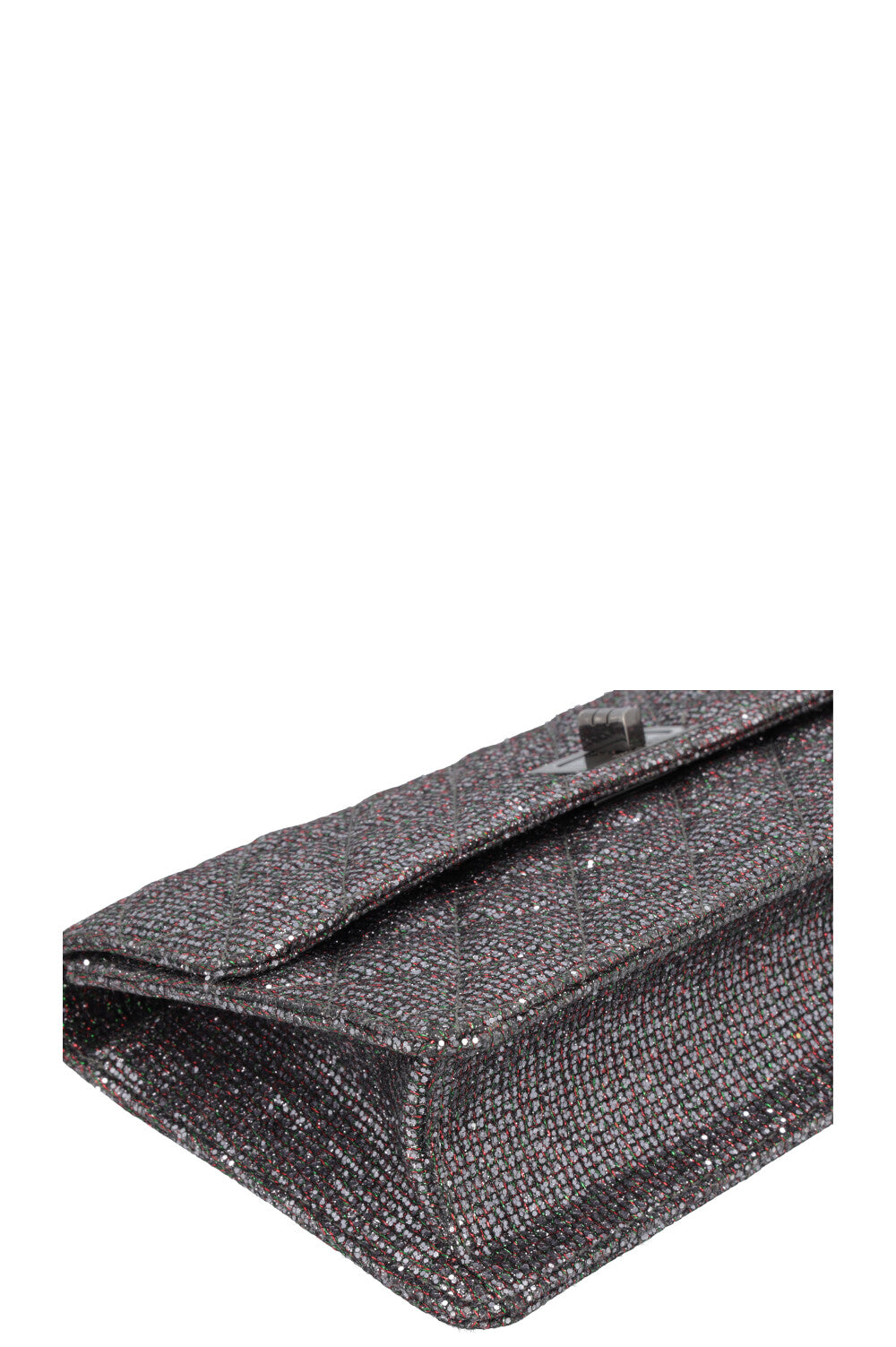 CHANEL 2.55 Reissue Bag Glitter Silver
