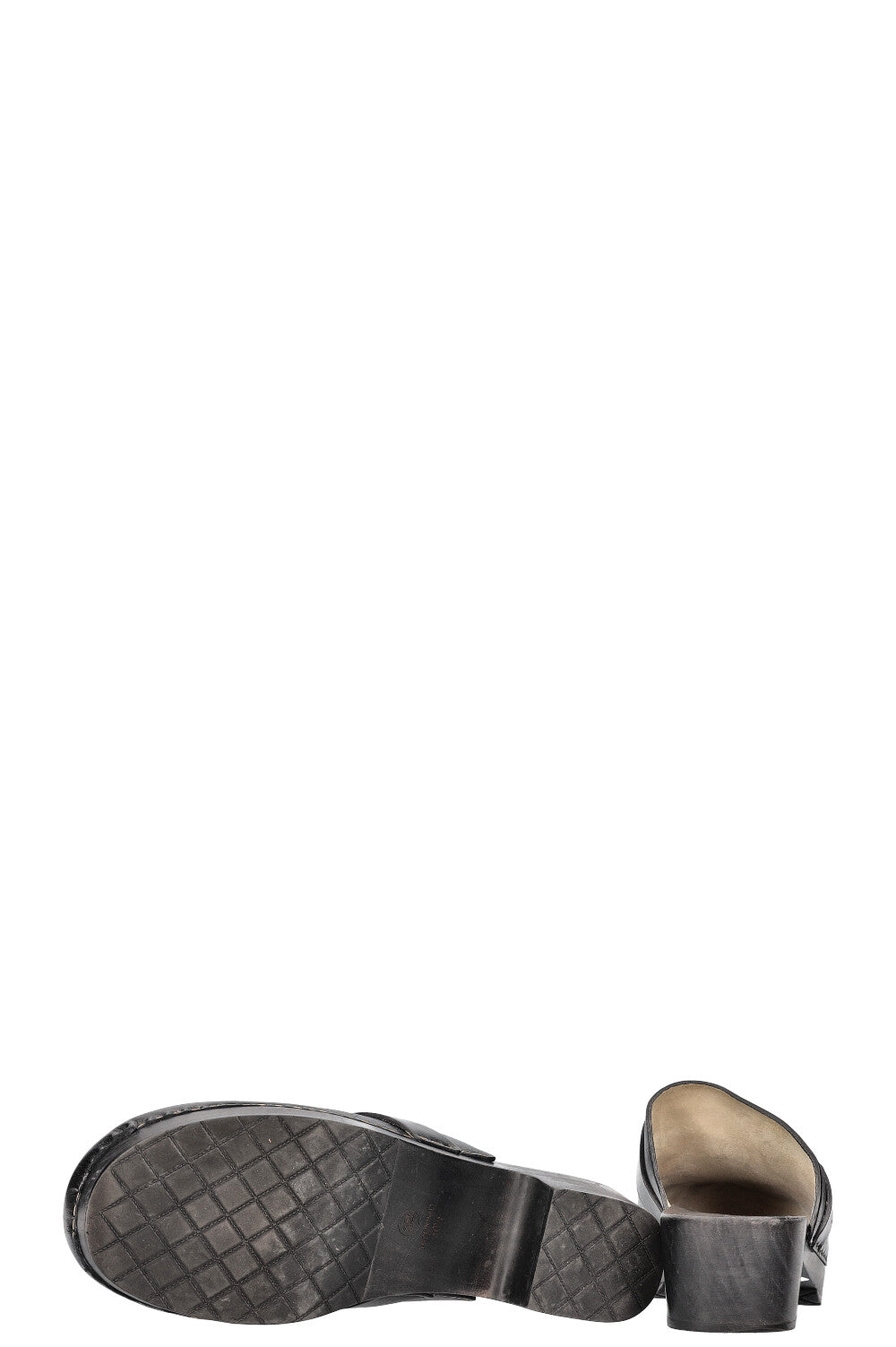 CHANEL Logo Clogs Black
