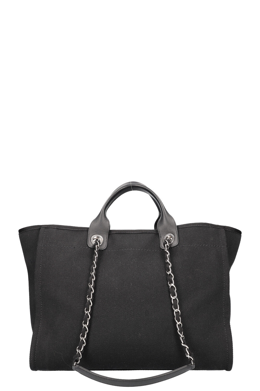CHANEL Large Deauville Tote Pearl Embellished Black