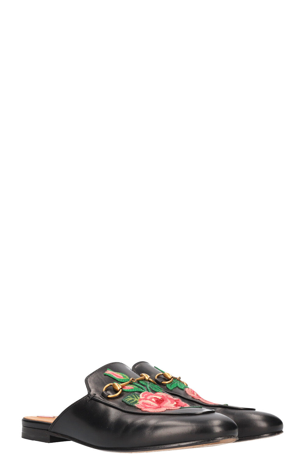 GUCCI Princetown Embroidered Roses Black – REAWAKE