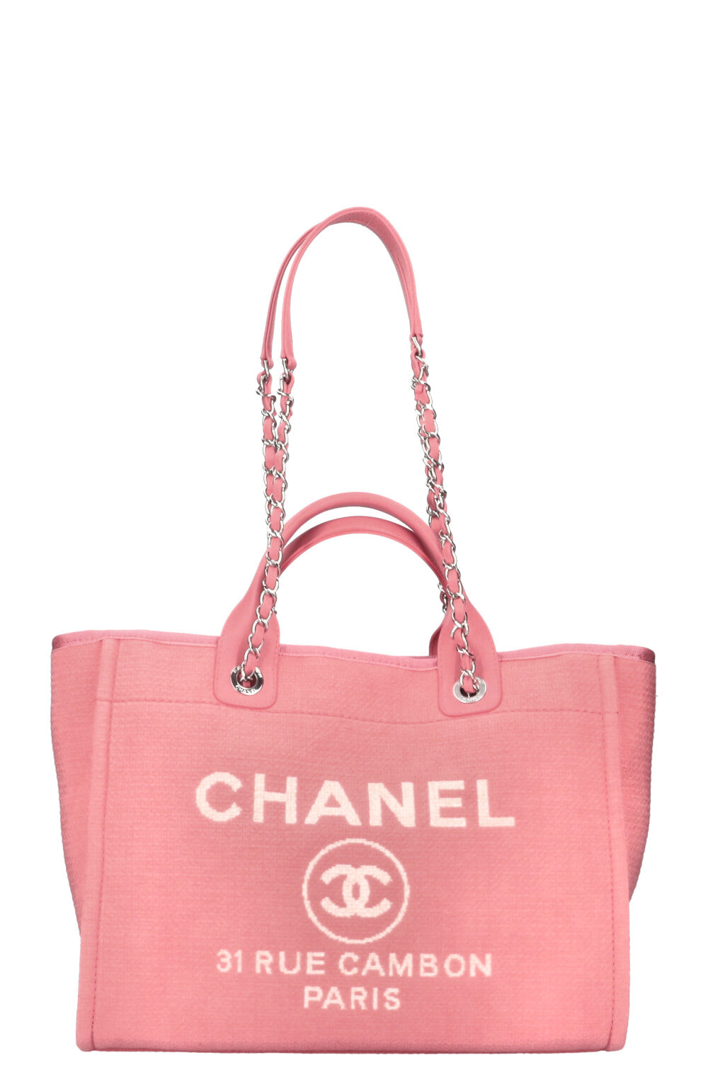 CHANEL Deauville Tote Bag Canvas Pink – REAWAKE - Main Image