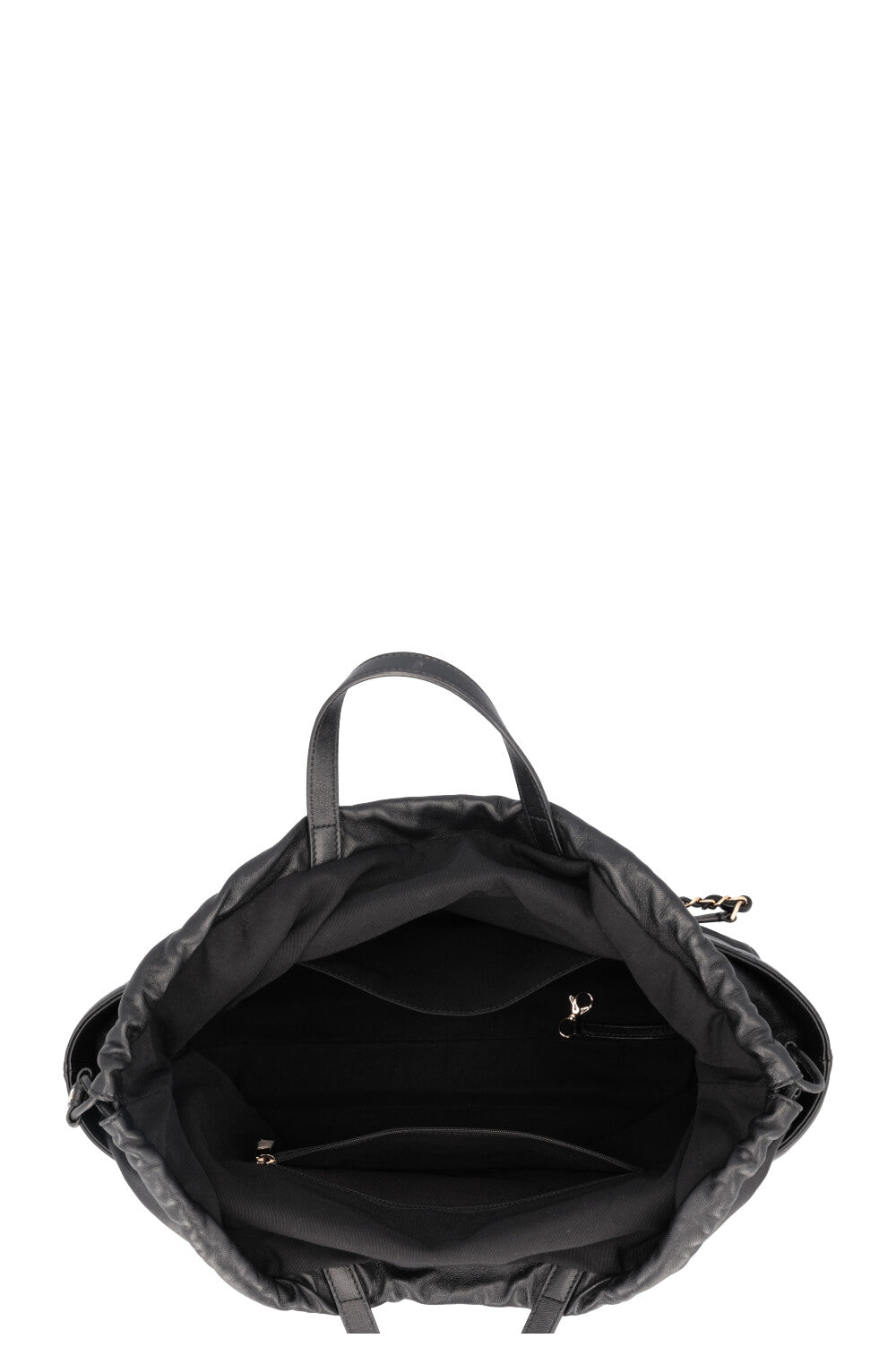 CHANEL 2019 Quilted Drawstring Tote Bag Black