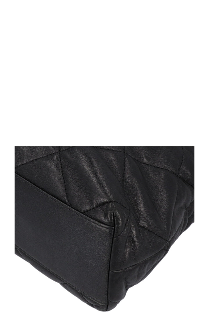 CHANEL 2019 Quilted Drawstring Tote Bag Black