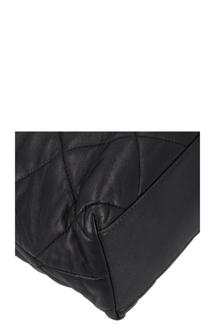 CHANEL 2019 Quilted Drawstring Tote Bag Black