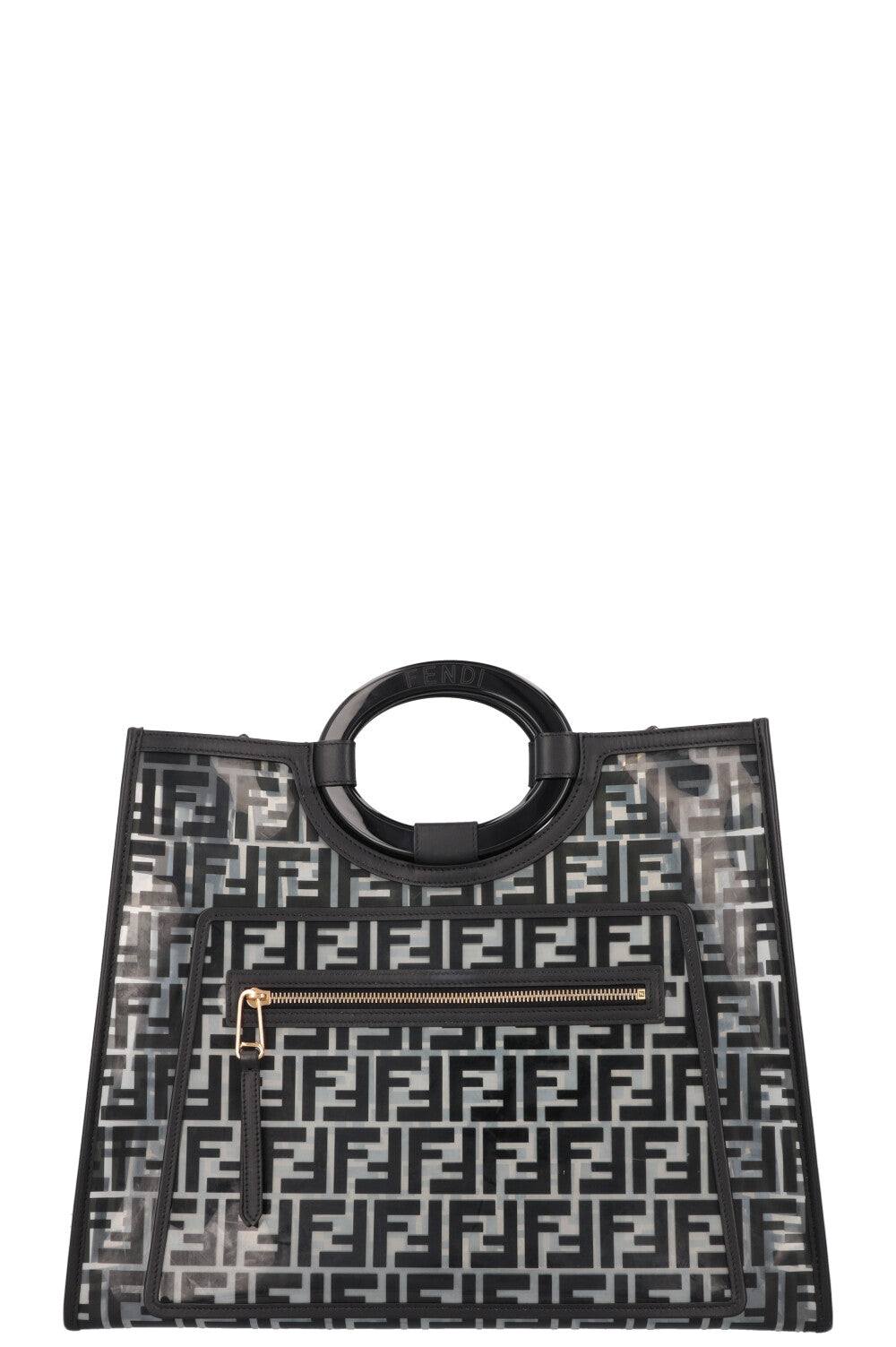 FENDI Medium Runway Tote Bag Zucca Print Black PVC REAWAKE