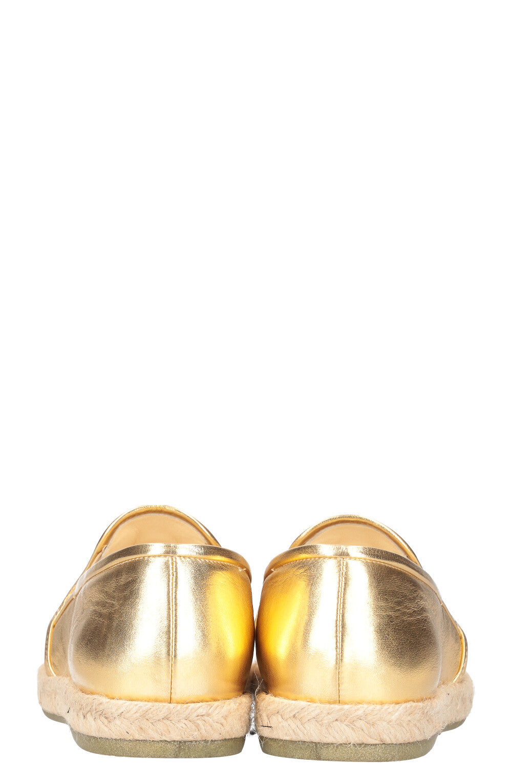 CHANEL Espadrilles Gold Leather