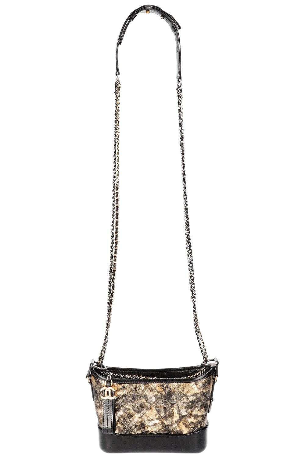 CHANEL Small Gabrielle Bag Gold Black