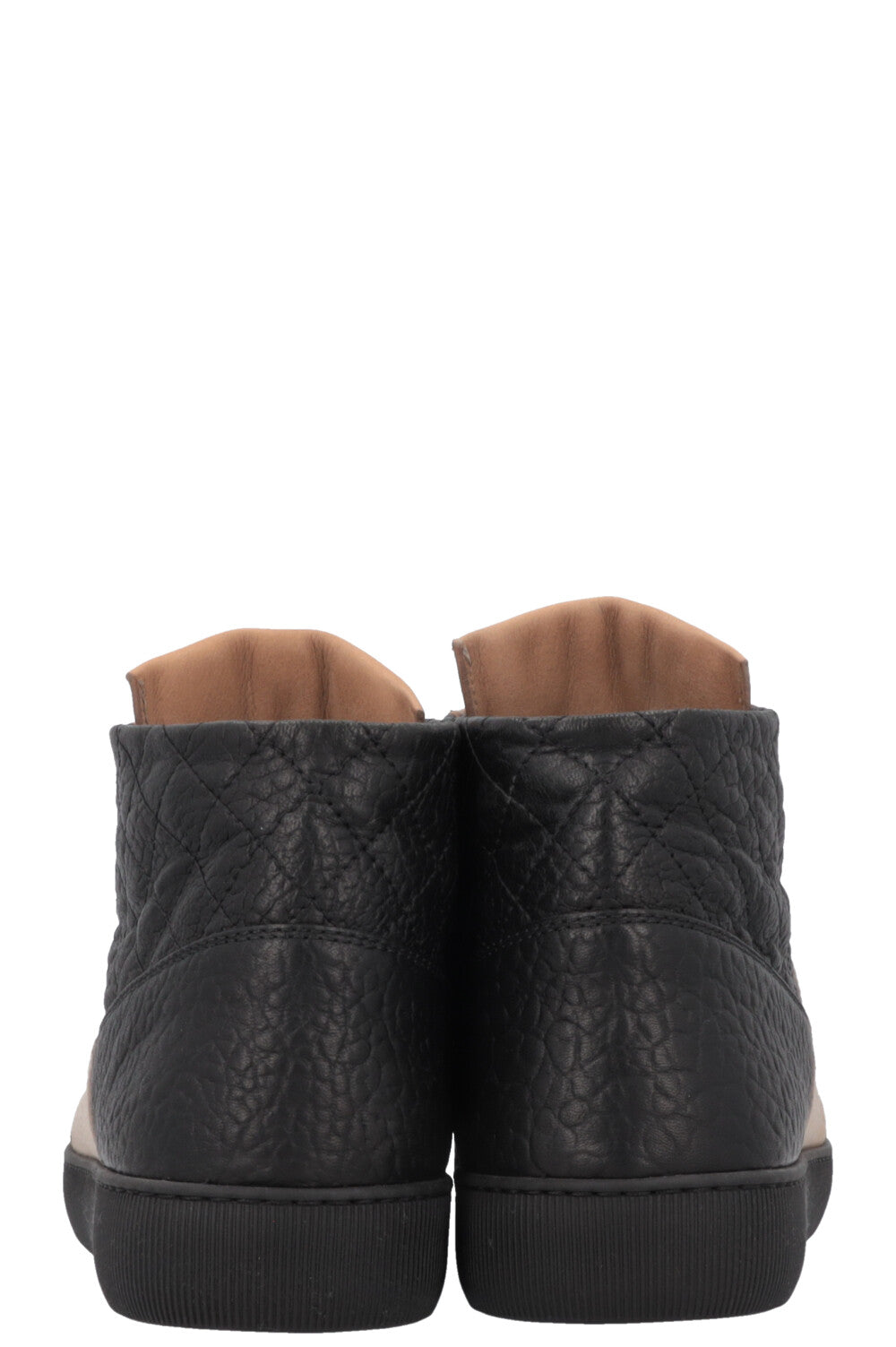 CHANEL CC High Top Sneakers Nubuck Beige Black