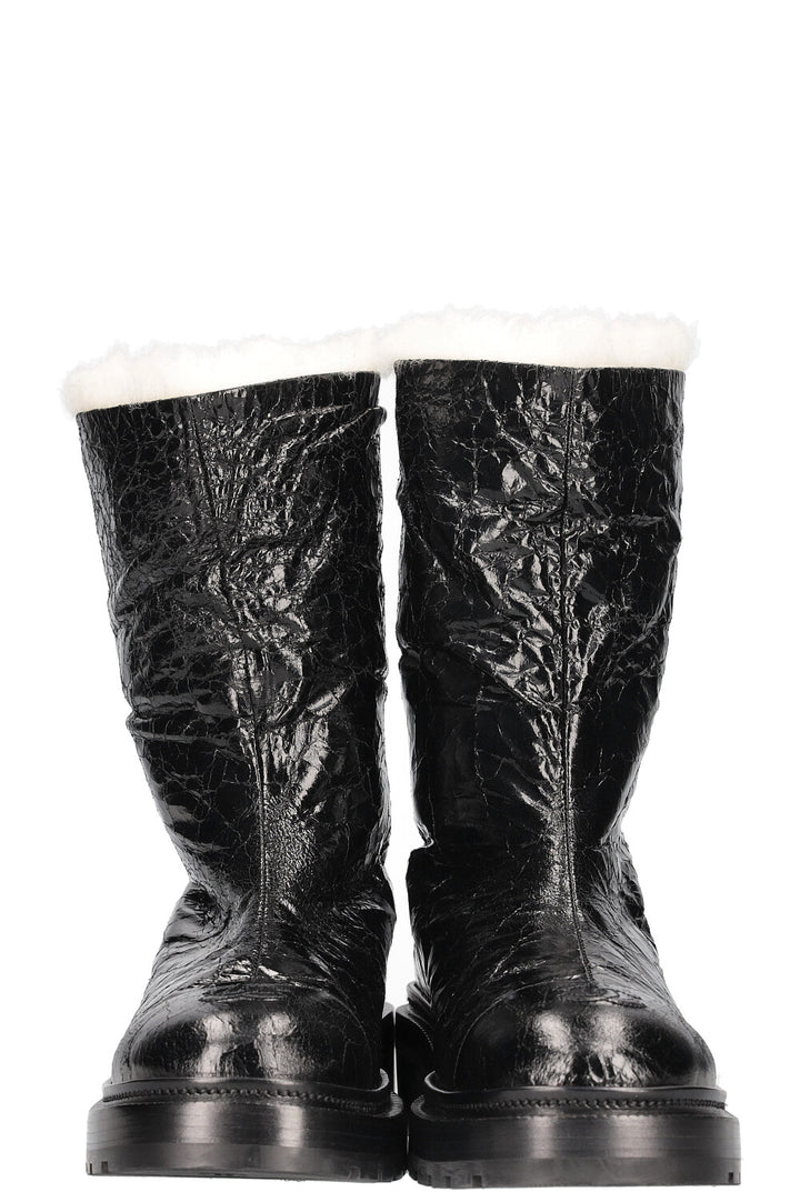CHANEL 2020 Interlocking CC Logo Rain Boots Black