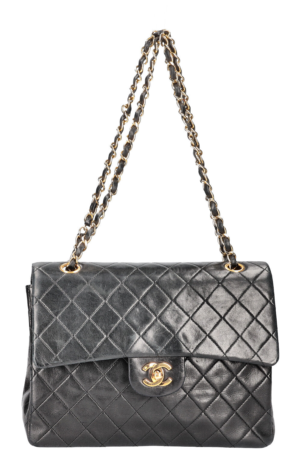 CHANEL Vintage Medium Double Flap Black Square