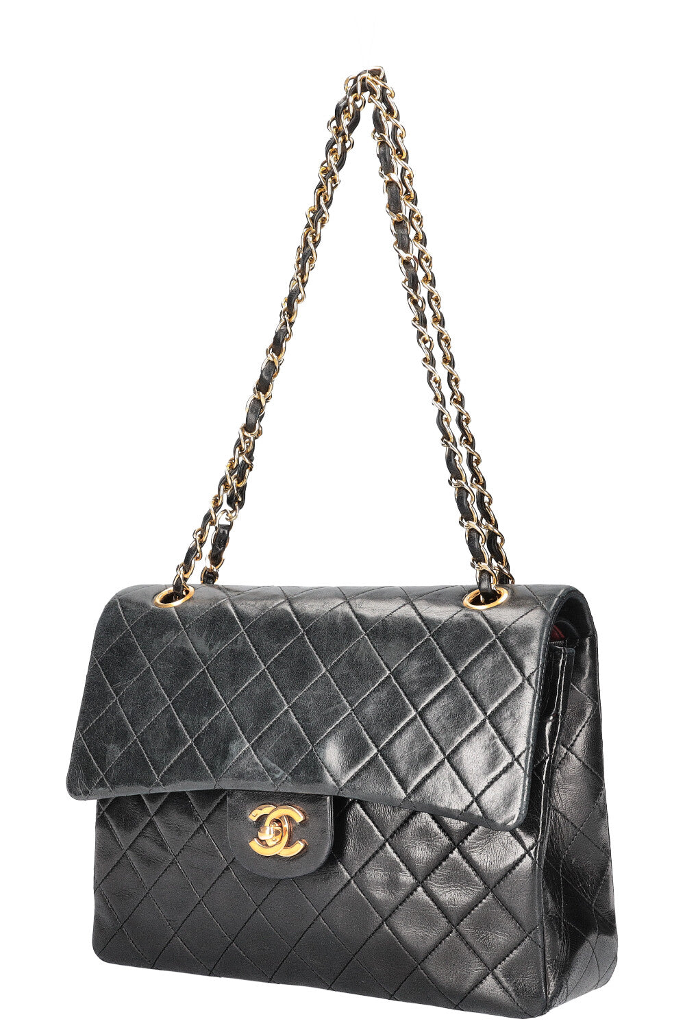 CHANEL Vintage Medium Double Flap Black Square