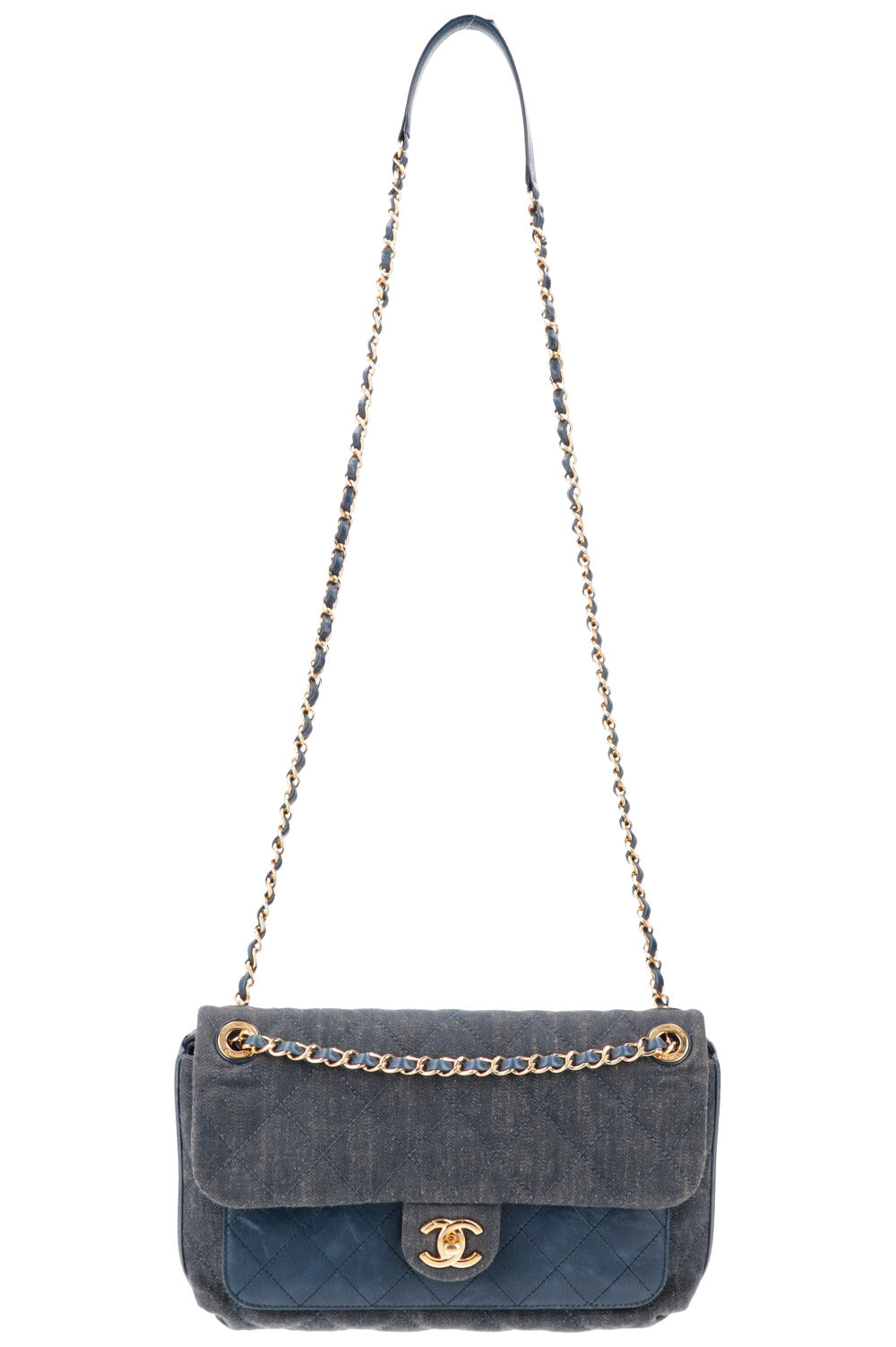 CHANEL 2017 Denim Quilted Single Flap Crossbody Bag – REAWAKE