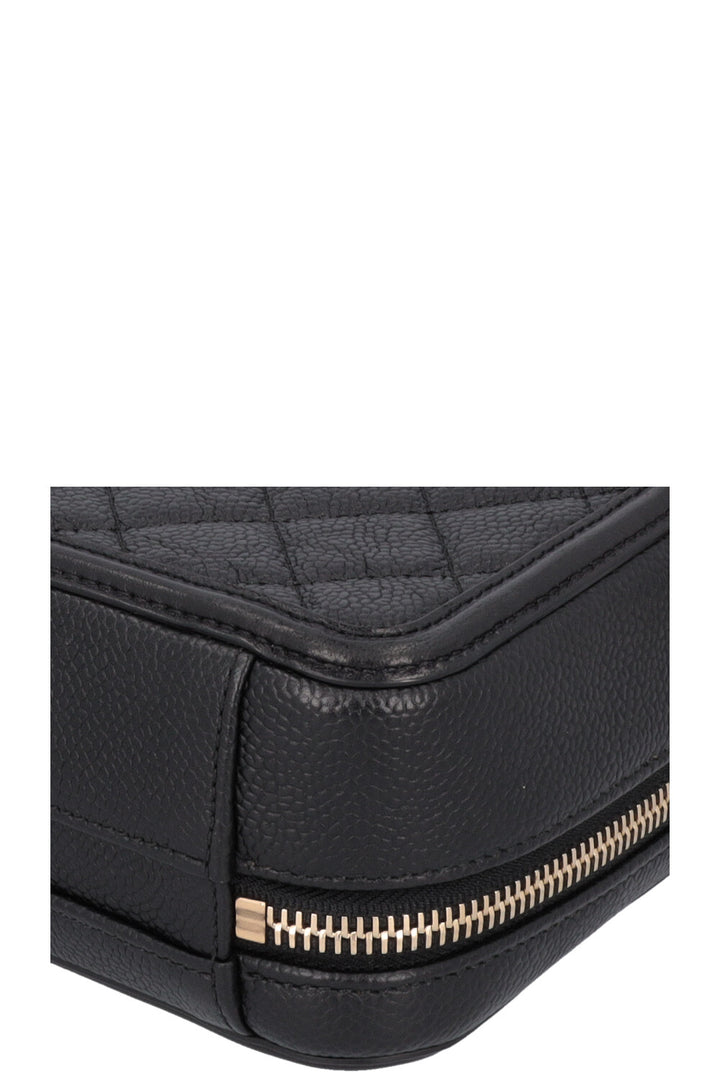 CHANEL Small Filigree Crossbody Bag Caviar Black
