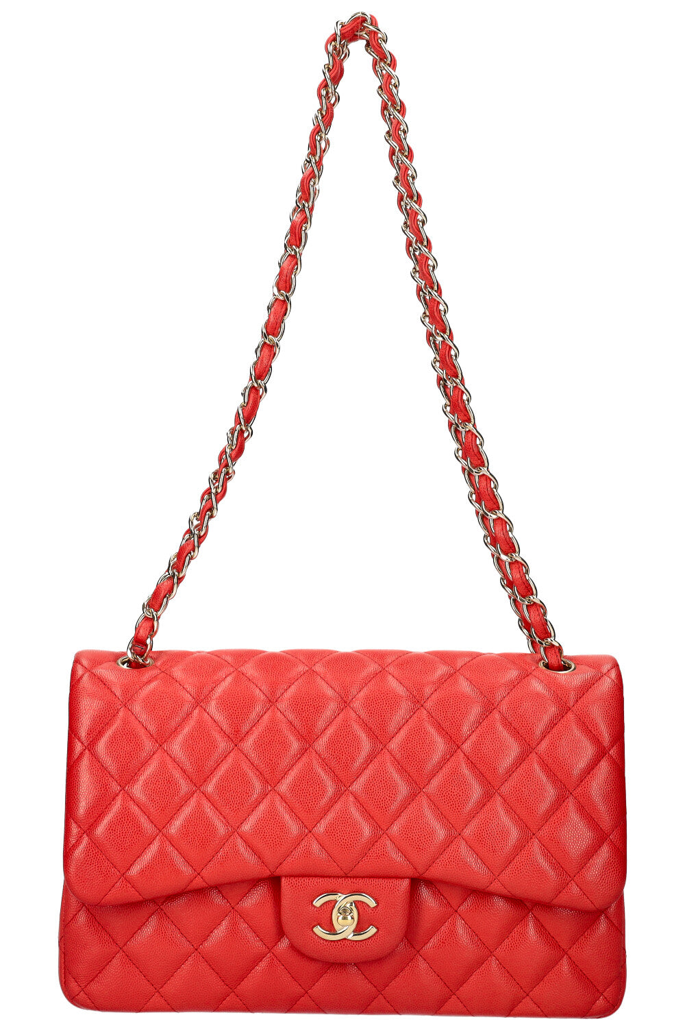 CHANEL Double Flap Bag Large Caviar Berry