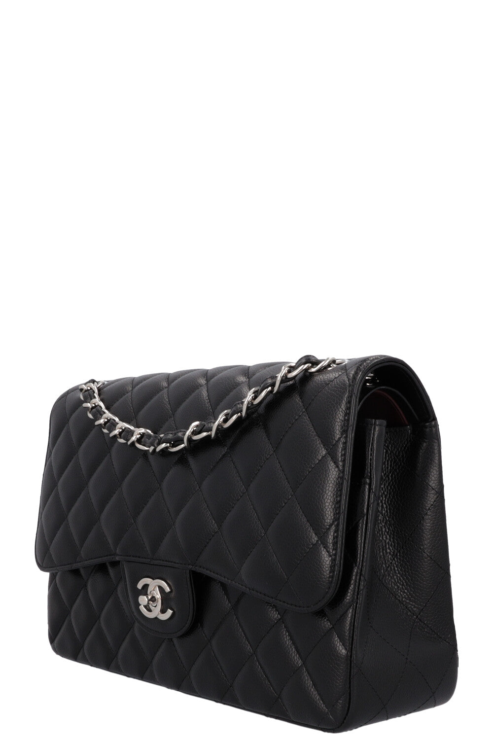 CHANEL Double Flap Large Caviar Black