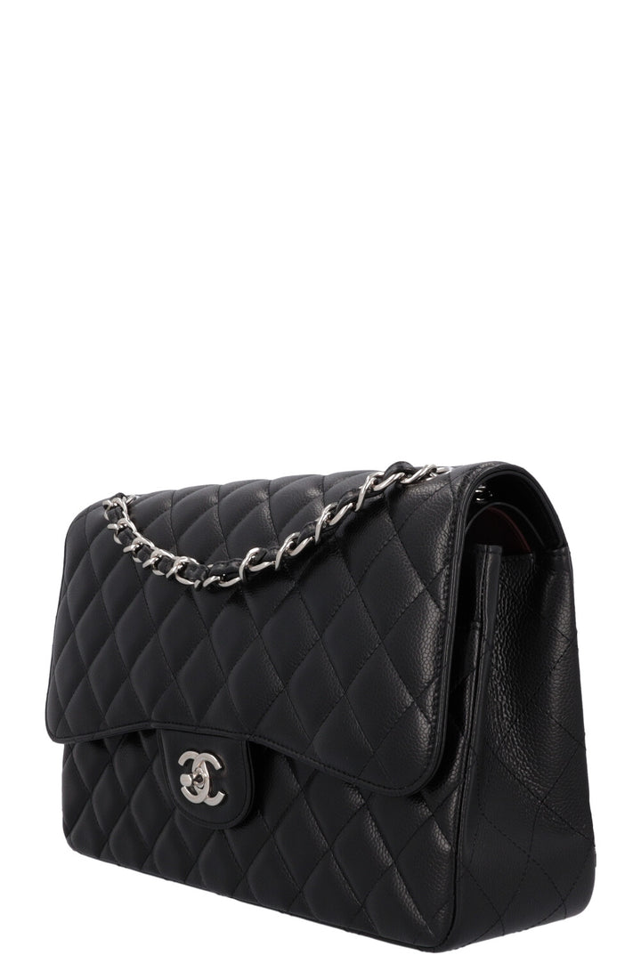 CHANEL Double Flap Large Caviar Black