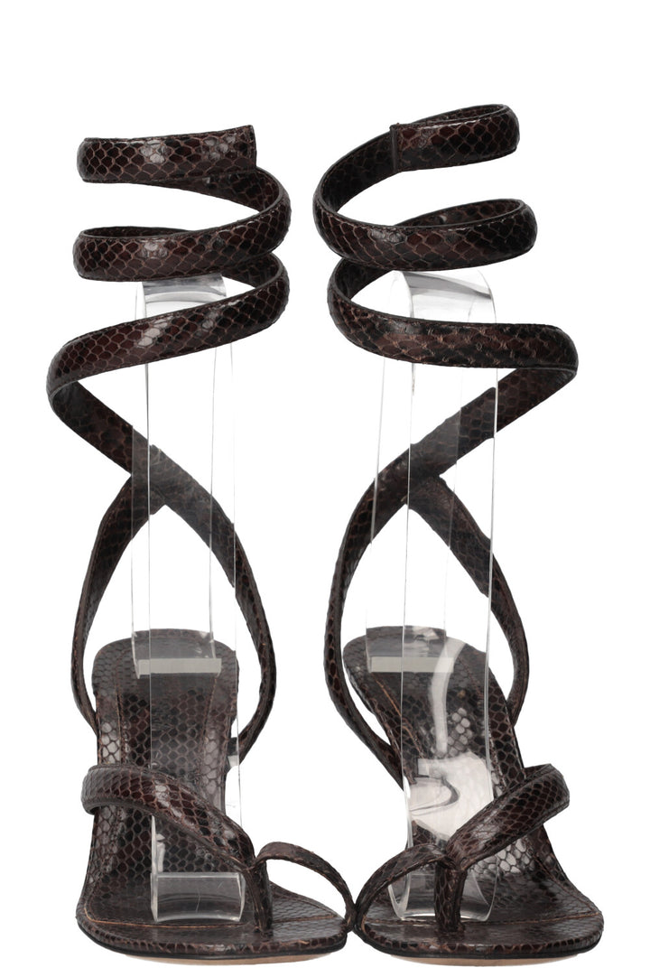 BOTTEGA VENETA Spiral Heels Python Print Brown