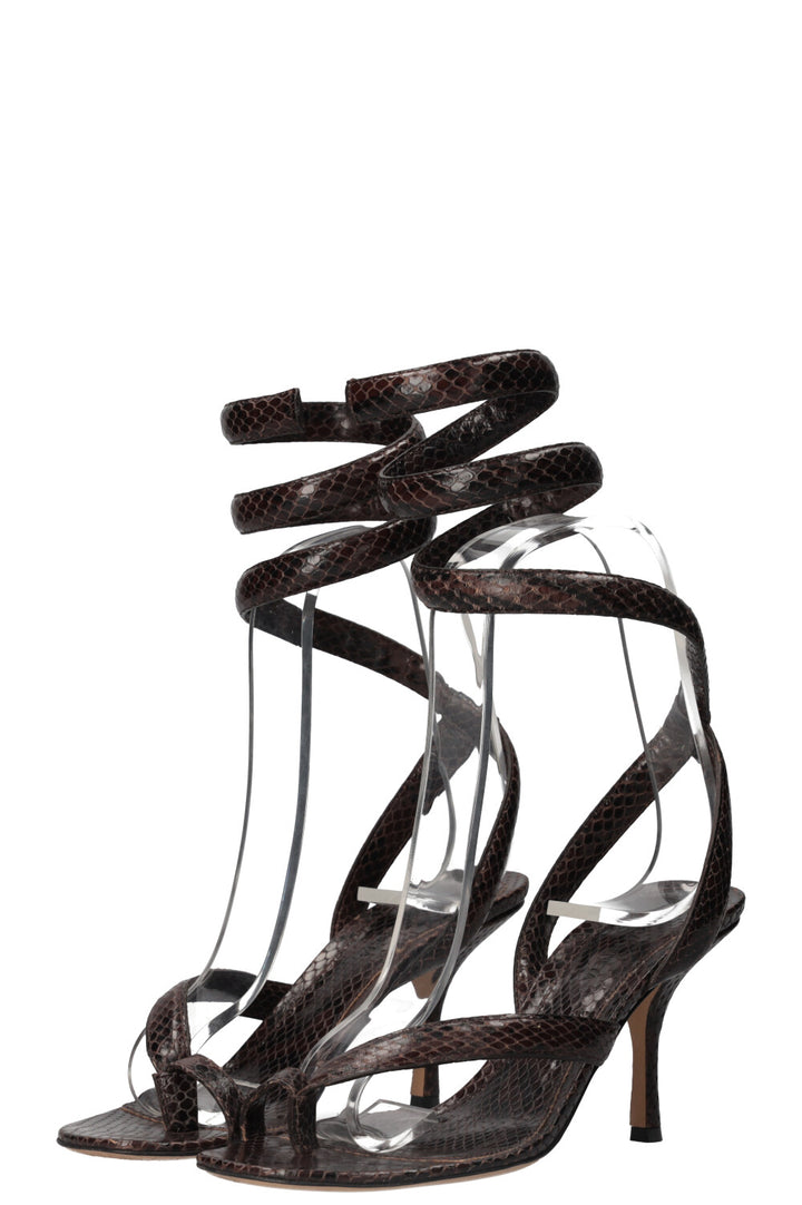 BOTTEGA VENETA Spiral Heels Python Print Brown