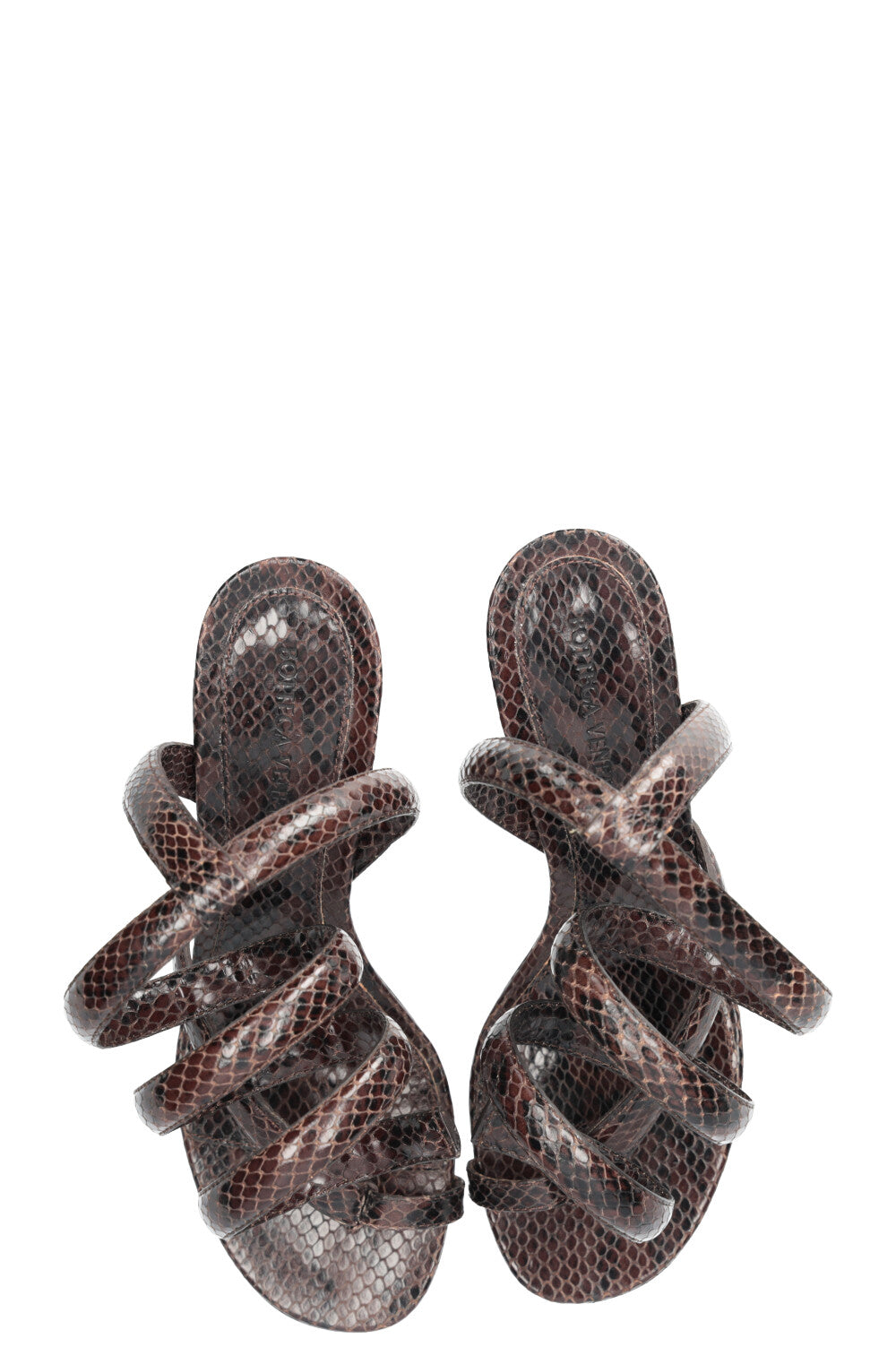 BOTTEGA VENETA Spiral Heels Python Print Brown
