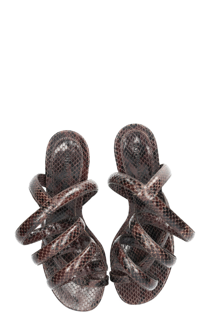 BOTTEGA VENETA Spiral Heels Python Print Brown
