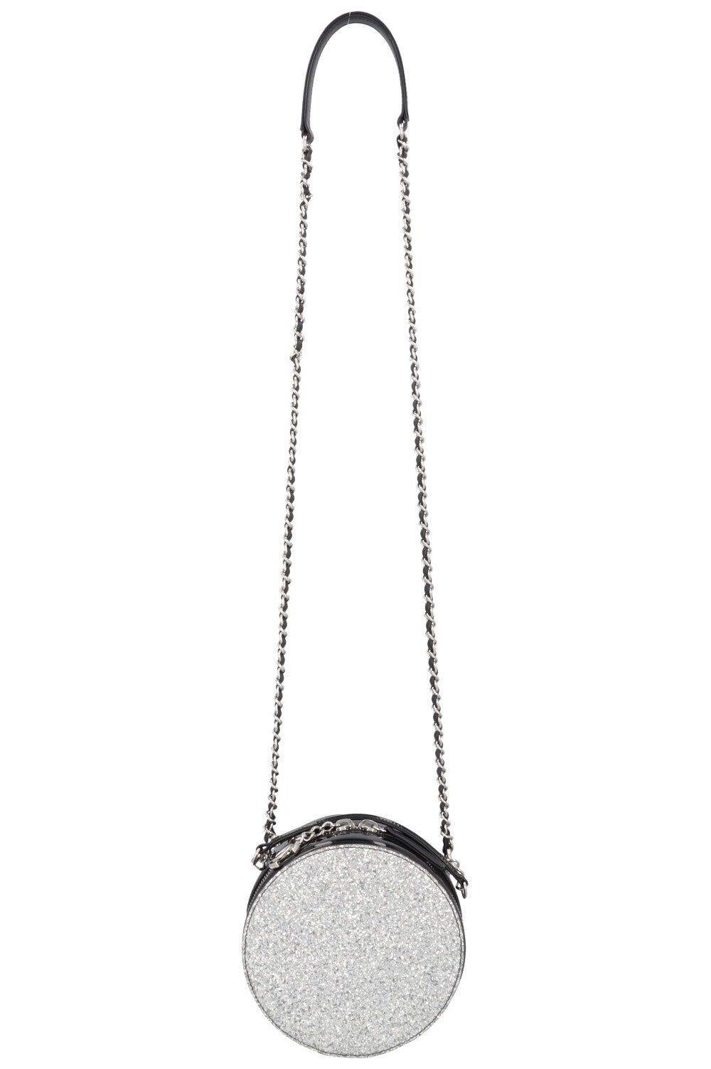 CHANEL Evening On The Moon Crossbody Bag Glitter Silver
