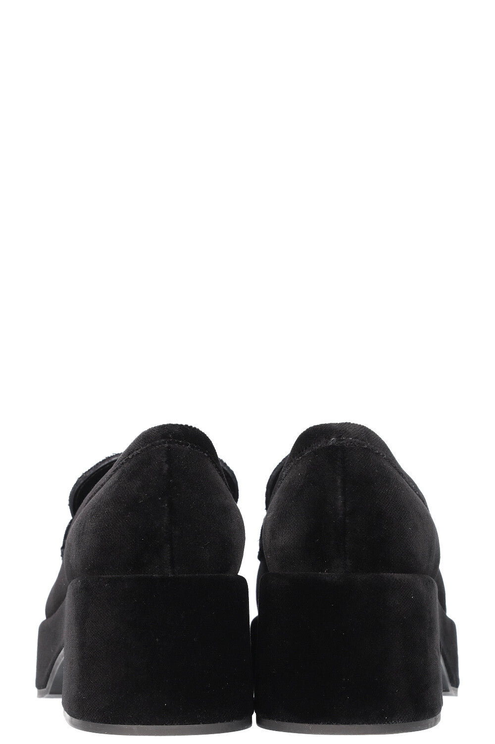 CHANEL Flats Velvet Black