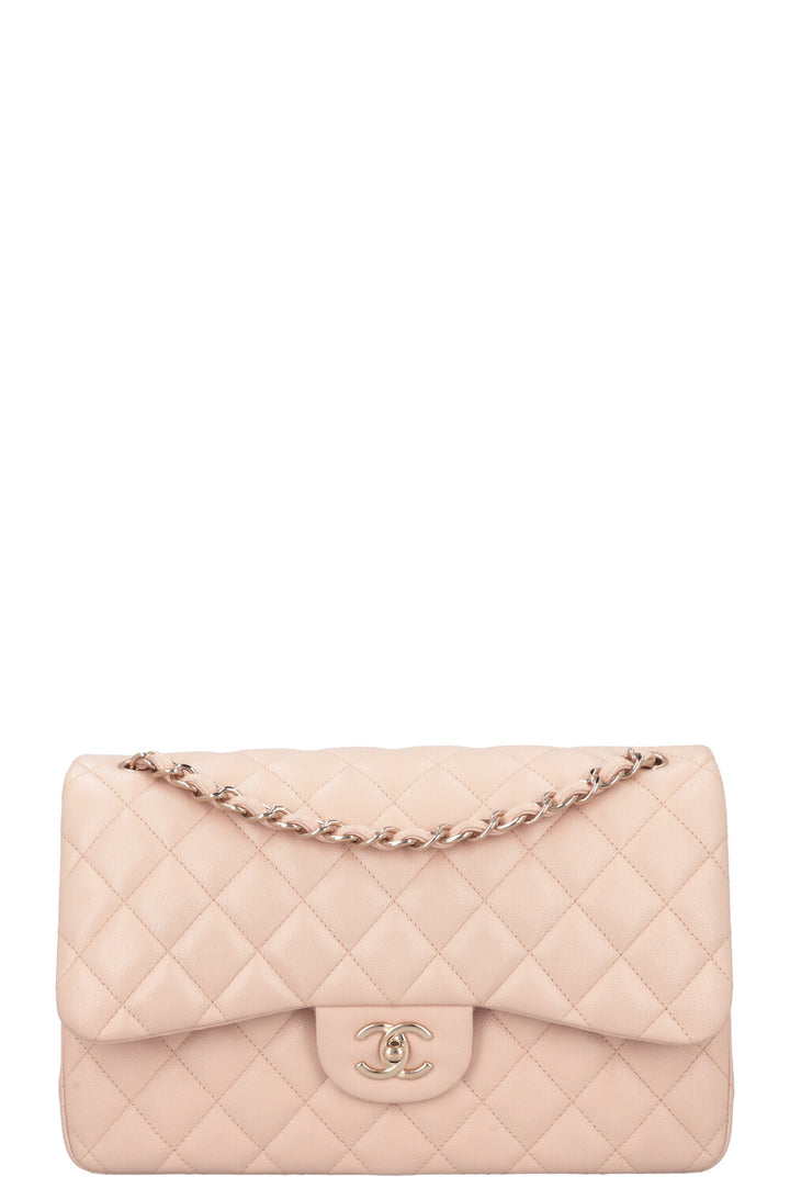 CHANEL Large Double Flap Bag Caviar Rose