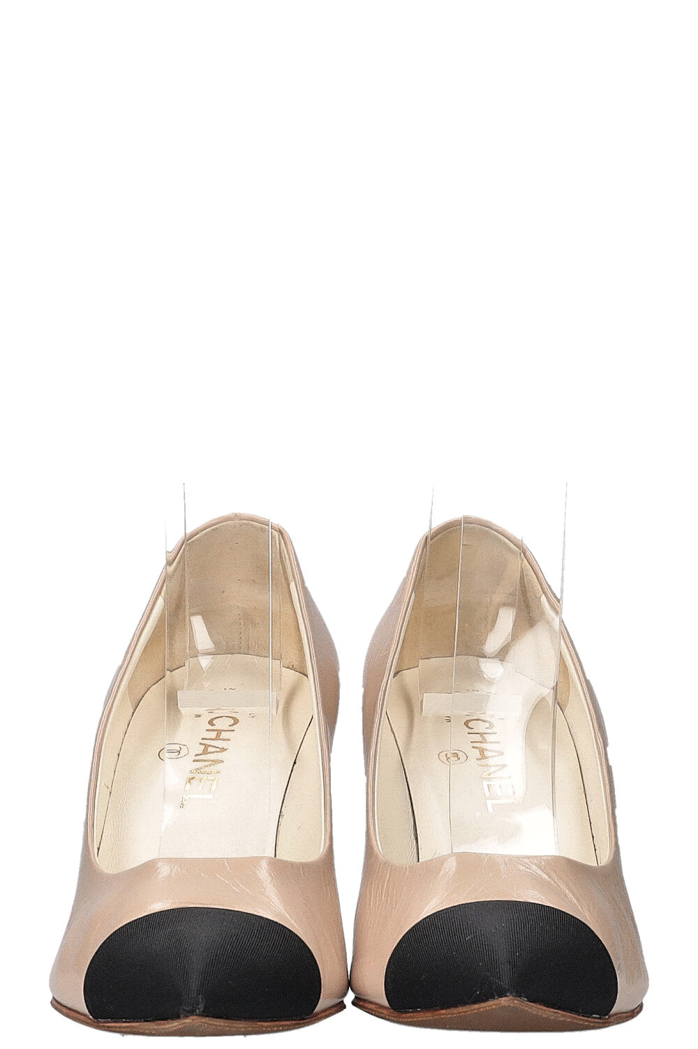 CHANEL Pearl Heels Beige Black