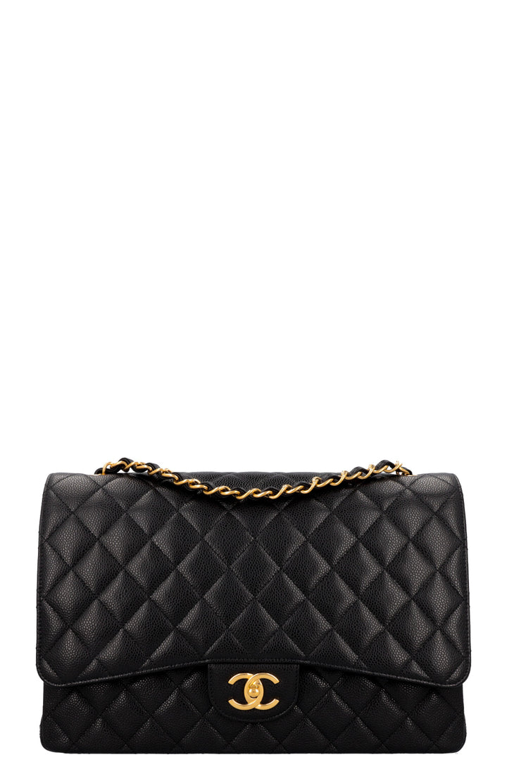 CHANEL Maxi Double Flap Bag Caviar Bag