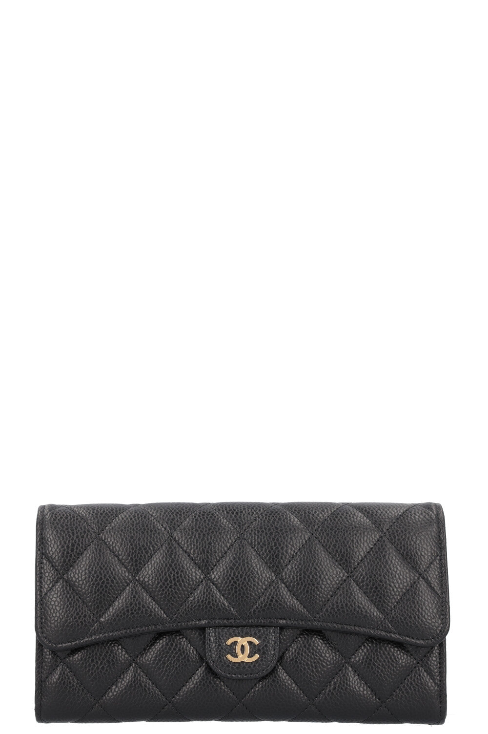 CHANEL Classic Long Wallet Caviar Black