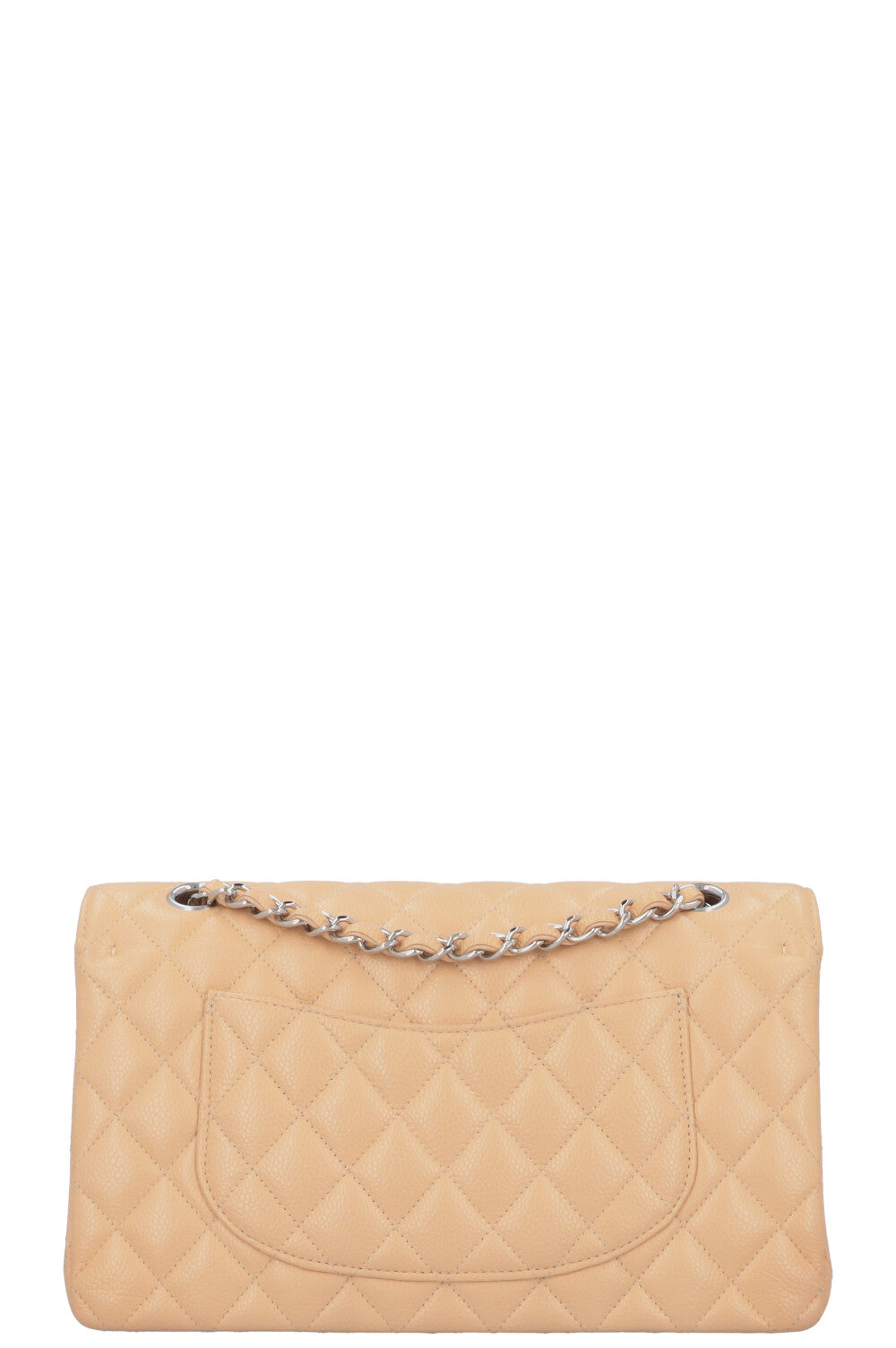 CHANEL Medium Double Flap Bag Caviar Beige